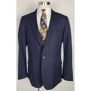 Revenge‎ for J Hilburn Navy Super 150s Wool Blazer Vitale Barberis 44 Custom